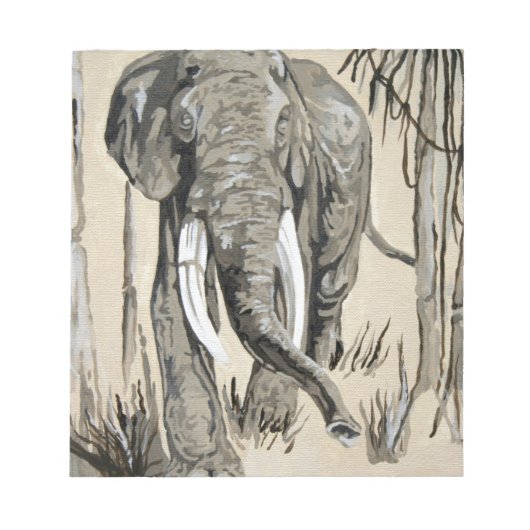 Bloc-note Eléphant Se Promenant À Travers L'Art De La Savane (Devant)