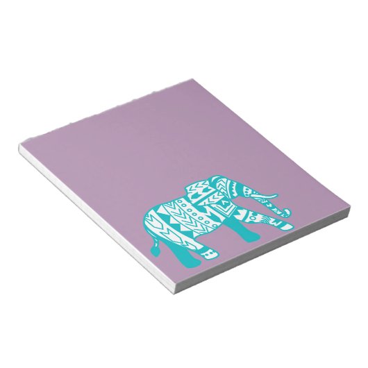 Bloc-note Eléphant tribal Turquoise de Bohême (Incliné)
