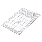 Bloc-note Eléphant violet et gris Baby shower Jeu de Bingo (Incliné)