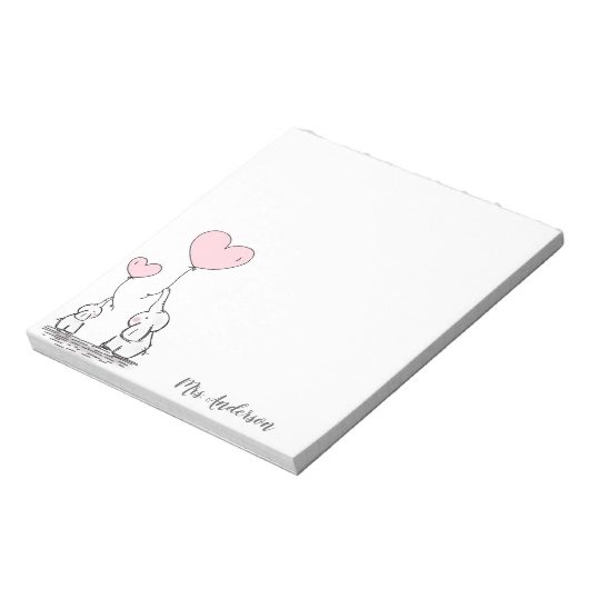 Bloc-note Eléphants mignonne mère nom enfant (Tourné)