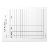 Bloc-note Éliminations du journal du sucre de sang (Devant)