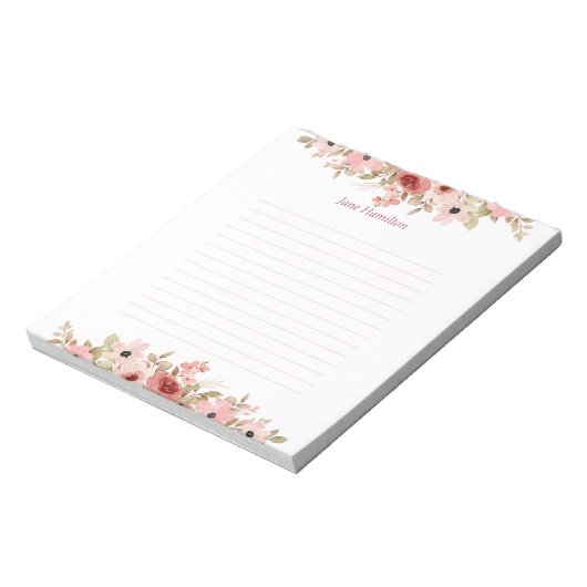 Bloc-note ELLE Rose Fleur Élégante Lined (Tourné)