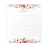 Bloc-note ELLE Rose Fleur Élégante Lined (Devant)