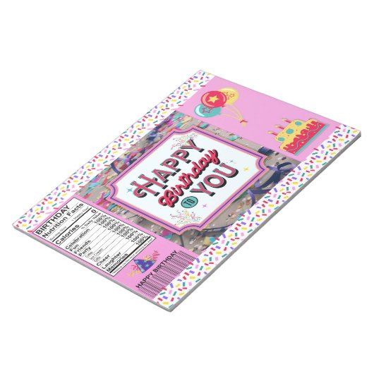 Bloc-note Emballage à chips fête d'anniversaire Faveurs (Incliné)