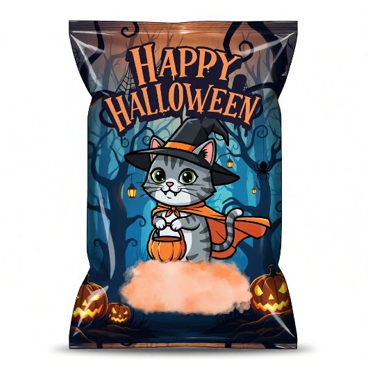 Bloc-note Emballages de sacs de chips Sorcière Chat Hallowee