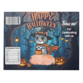 Bloc-note Emballages de sacs de chips Sorcière Chat Hallowee (Devant)