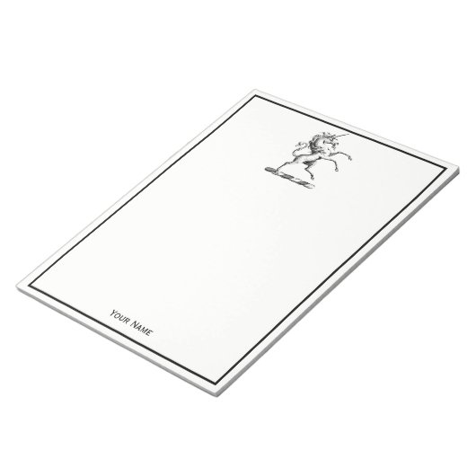 Bloc-note Emblème d'élevage de l'Unicorne héraldique (Incliné)