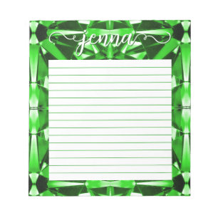Bloc-note Emerald Gemstone Linked Personnalisé