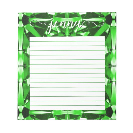 Bloc-note Emerald Gemstone Linked Personnalisé (Devant)