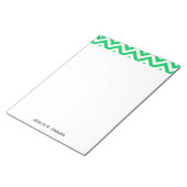 Bloc-note Emerald Green, blanc grand Motif Chevron ZigZag (Incliné)