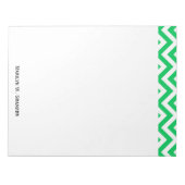 Bloc-note Emerald Green, blanc grand Motif Chevron ZigZag (Devant)