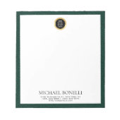 Bloc-note Emerald Green Leather Circle Logo professionnel (Devant)