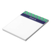 Bloc-note Emerald Navy Marocain #5DS Navy Monogramme Nom (Tourné)