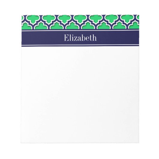 Bloc-note Emerald Navy Marocain #5DS Navy Monogramme Nom (Devant)