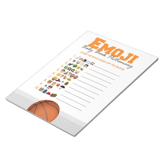 Bloc-note Emoji Baby Book Basketball Baby shower Pack de jeu (Incliné)