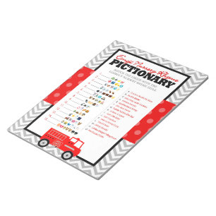 Bloc-note Emoji Nursery Rhyme Firetruck Baby shower Jeu