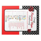 Bloc-note Emoji Nursery Rhyme Ladybug Baby shower Jeu (Devant)