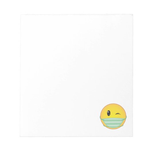 Bloc-note Emoji portant un masque (Devant)