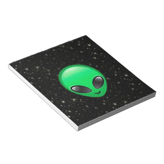 Bloc-note emojis alien (Incliné)