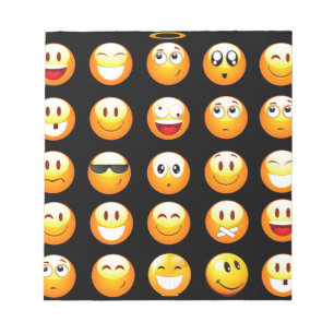 Bloc-note emojis noir
