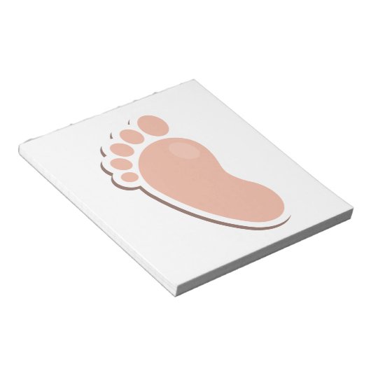 Bloc-note Empreinte de bébé de pêche (Incliné)