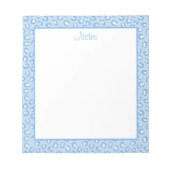 Bloc-note Empreinte de léopard bleu et blanc (Devant)