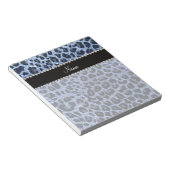 Bloc-note Empreinte de léopard de parties scintillant bleu c (Incliné)