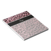 Bloc-note Empreinte de léopard d'parties scintillant rose cl (Incliné)