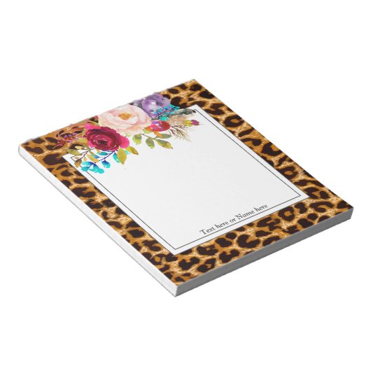 Bloc-note empreinte de léopard, guépard, moderne, tendance,  (Incliné)