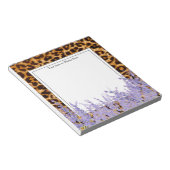 Bloc-note empreinte de léopard, guépard, tendance, floral, d (Incliné)