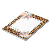 Bloc-note empreinte de léopard, guépard, tendance, floral, d (Tourné)
