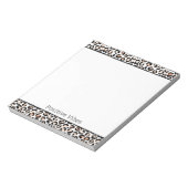 Bloc-note Empreinte de léopard noir blanc Peach (Tourné)