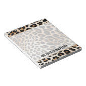 Bloc-note Empreinte de léopard noir crème (Incliné)