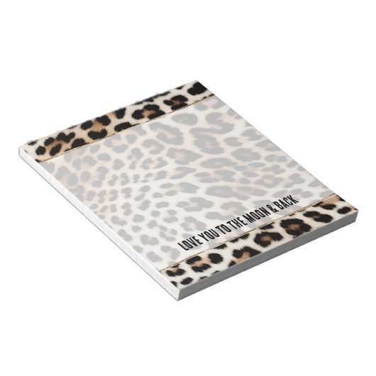 Bloc-note Empreinte de léopard noir crème (Incliné)