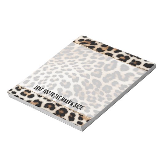 Bloc-note Empreinte de léopard noir crème (Tourné)