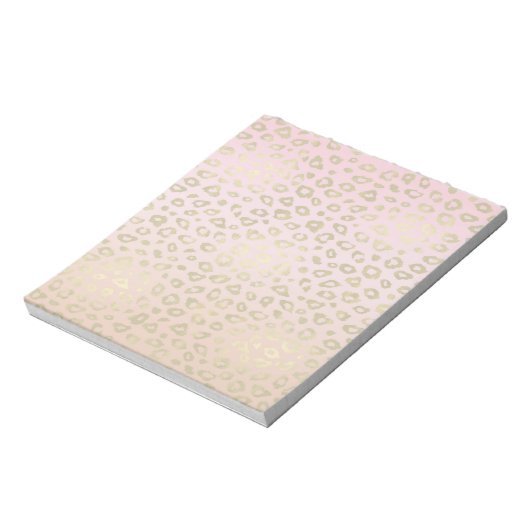 Bloc-note Empreinte de léopard or rose Ombre (Tourné)
