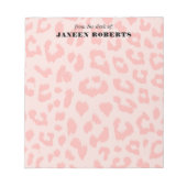 Bloc-note Empreinte de léopard rose pâle personnalisé (Devant)