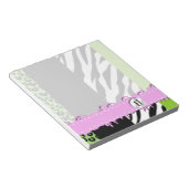 Bloc-note Empreinte de léopard, Zebra Print, Vert, Monogramm (Incliné)