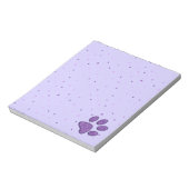 Bloc-note empreinte de patte de chat mousseux - violet (Tourné)