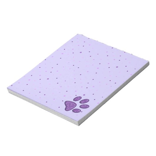 Bloc-note empreinte de patte de chat mousseux - violet (Tourné)