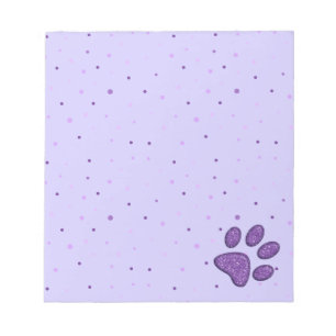 Bloc-note empreinte de patte de chat mousseux - violet