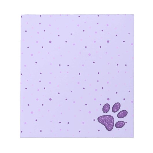 Bloc-note empreinte de patte de chat mousseux - violet (Devant)