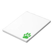 Bloc-note Empreinte de patte de chien de feuillage vert pers (Tourné)