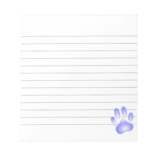 Bloc-note Empreinte de patte de chien de verre sur mesure (Devant)