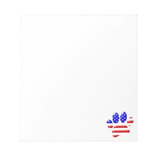 Bloc-note Empreinte de patte de chien Drapeau américain (Devant)