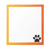 Bloc-note Empreinte de patte orange jaune (Devant)