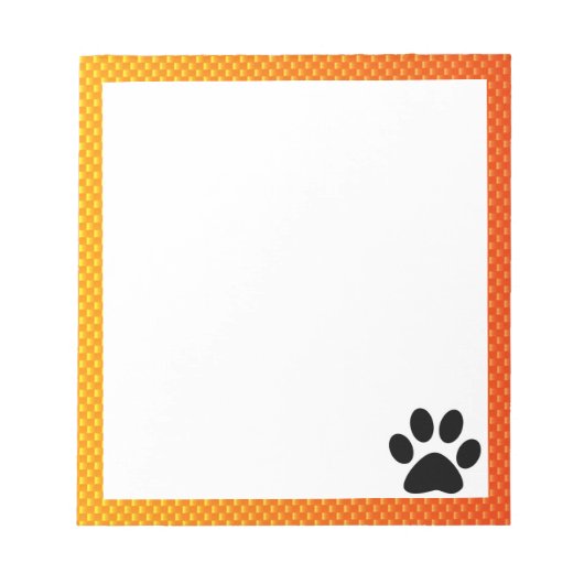 Bloc-note Empreinte de patte orange jaune (Devant)