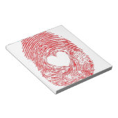 Bloc-note empreinte rouge avec coeur (Incliné)