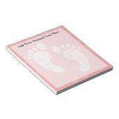 Bloc-note Empreintes de bébé rose/blanc (Incliné)