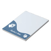 Bloc-note Empreintes de patte de chien bleues et blanches av (Tourné)